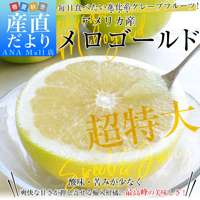 アメリカ産 メロゴールド 超特大サイズ 約5.3キロ(6玉)送料無料(離島など一部地域を除く) グレープフルーツ 柑橘 市場発送