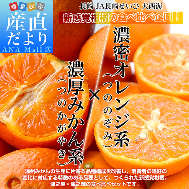 長崎県より産地直送 JA長崎せいひ 津之輝（つのかがやき）×津之望(つののぞみ) 優品以上 2.5キロ×2箱セット 柑橘 オレンジ 津の輝 津の望