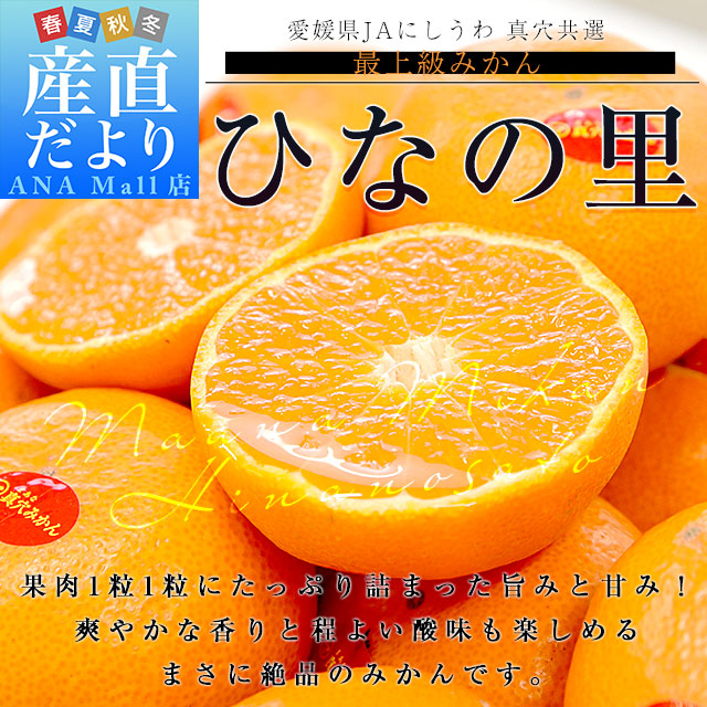 【お歳暮 ギフト】愛媛県 JAにしうわ 真穴共選 最上級みかん「ひなの里」2LからSサイズ 3キロ(16玉から36玉) 送料無料(離島などの一部地域を除く) ミカン 蜜柑  市場発送
