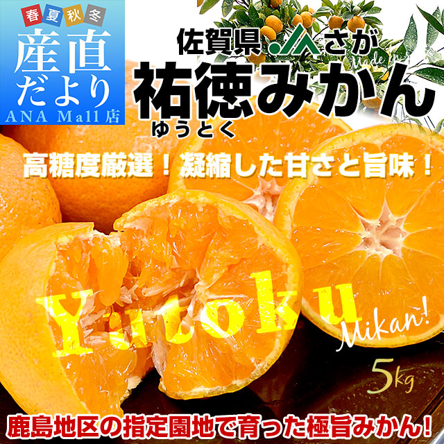 【お歳暮 ギフト】佐賀県より産地直送 JAさが 祐徳(ゆうとく)みかん LからSSサイズ 約5キロ化粧箱(50玉から80玉前後) 送料無料(離島などの一部地域を除く) 早生みかん ギフト 黒箱 お歳暮 御歳暮