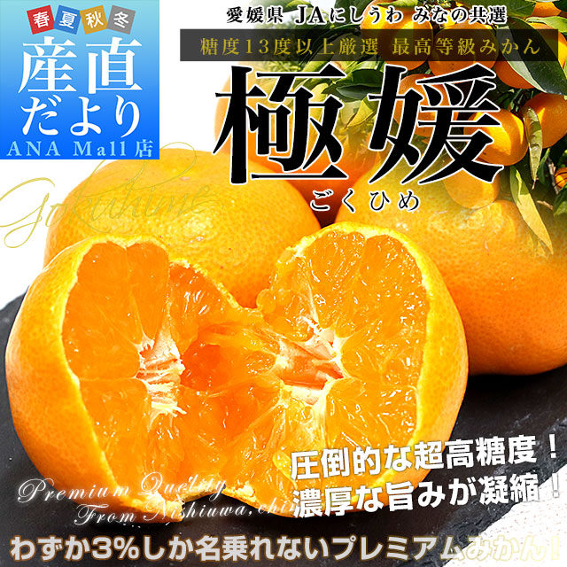 愛媛県 JAにしうわ みなの共選 最上位等級みかん「極媛(ごくひめ)」約5キロ LからSサイズ (40玉から60玉前後) 送料無料(離島などの一部地域を除く) みかん プレミアムみかん
