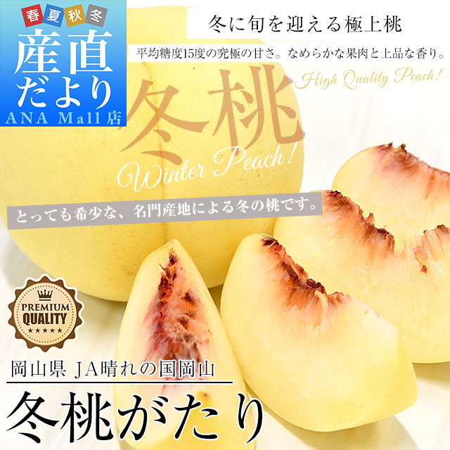 【お歳暮 ギフト】岡山県 JA晴れの国岡山「冬桃がたり」等級:エース 約1.3キロ (5玉から9玉入り) 化粧箱 送料無料(離島などの一部地域を除く) 桃 モモ ピーチ