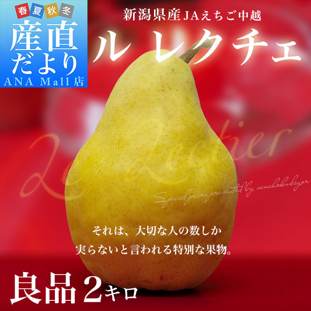 新潟県産 ル レクチェ ご家庭用(良品) 2キロ(4玉から8玉) 洋ナシ 洋梨 ル・レクチェ(離島など一部地域を除く)