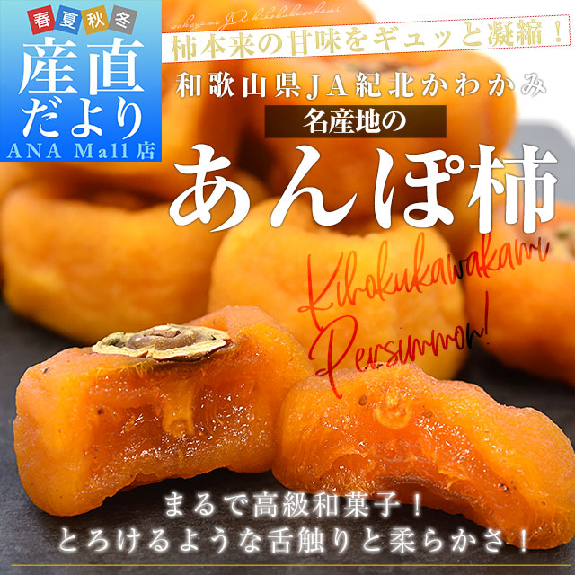 和歌山県産 JA紀北かわかみ あんぽ柿 約900g (150g×6パック) 送料無料(離島などの一部地域を除く) 柿 干し柿 ほしがき アンポ 市場発送