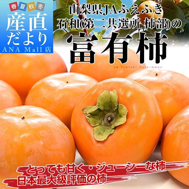 山梨県JAふえふき 石和支所 第二共選所の富有柿 Lサイズ 約2.3キロ (10玉入り) 送料無料  (離島などの一部地域を除く) かき カキ